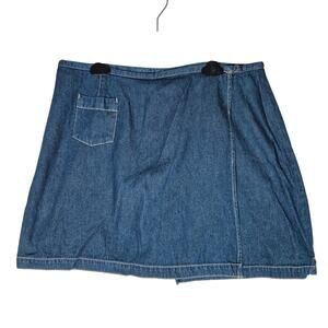 I.E. Relaxed Blue Denim Wrap Skort Skirt Womens size 12